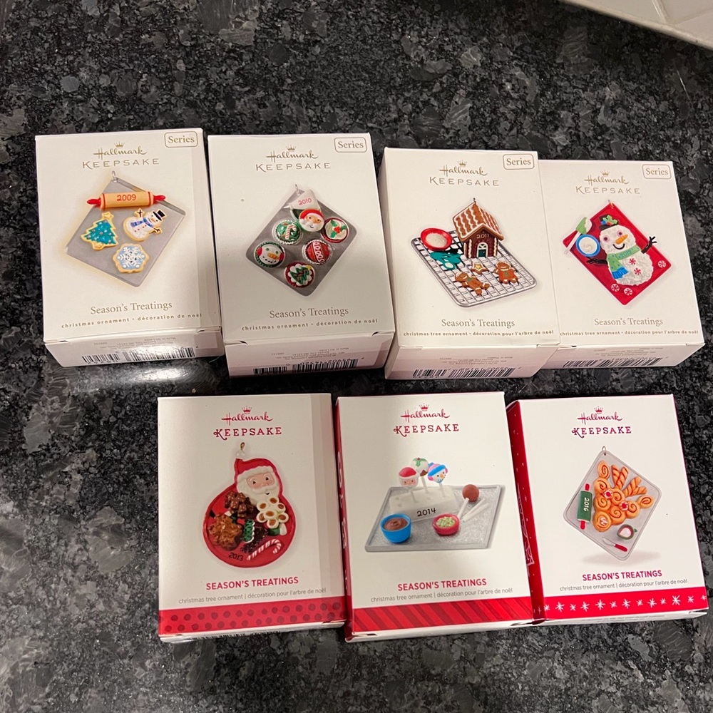 Hallmark Keepsake Ornaments - Season's Treatings 2009- 2014 and 2016
